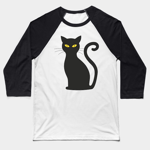 cute black cat Baseball T-Shirt by simsim